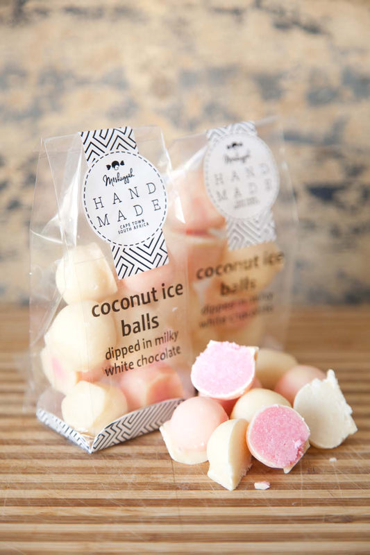 Coconut Ice Balls - Hand Rolled And Coated In Creamy White Chocolate