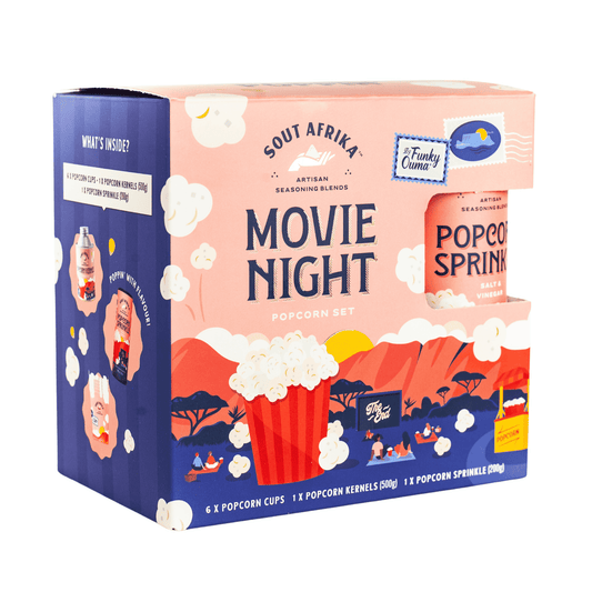 Sout Afrika Movie Night Gift Box (Popcorn Sprinkle, Kernels And Popcorn Boxes)