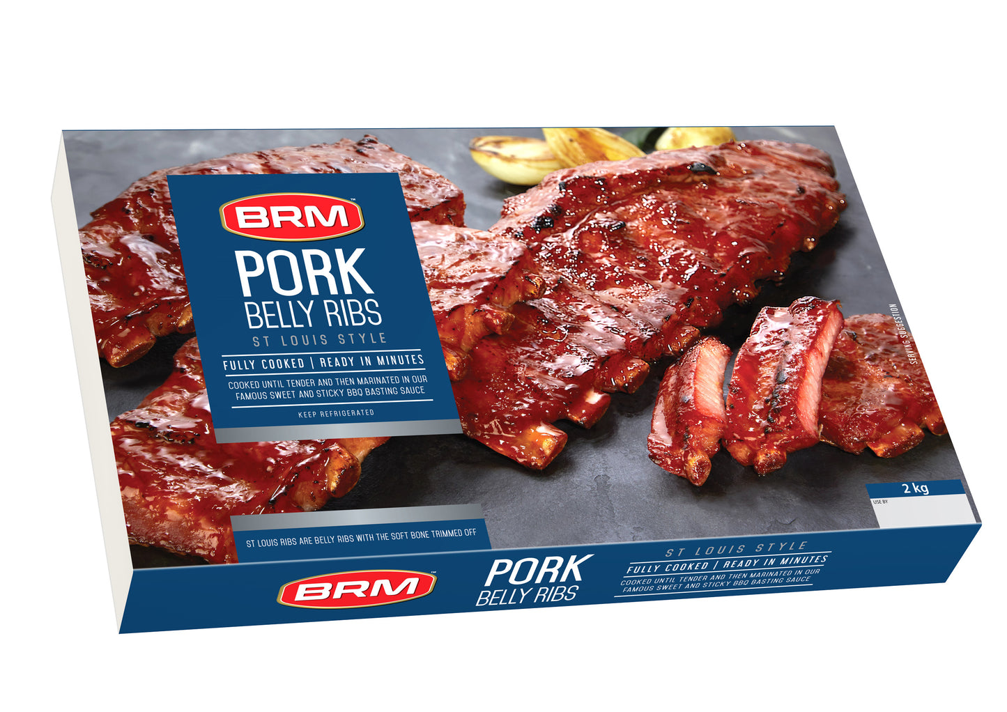 2Kg Pork Belly Rib St Louis Style BBQ Sauce